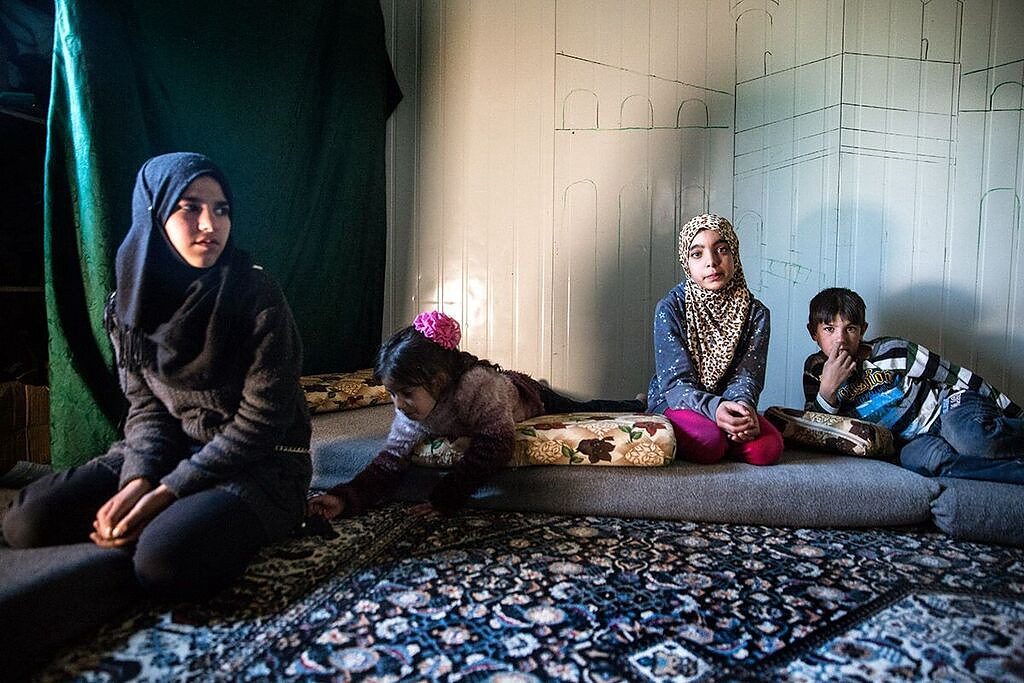 Four of Marouf’s children. From left to right: Nada, Noor, Shauq, and Mohannad.