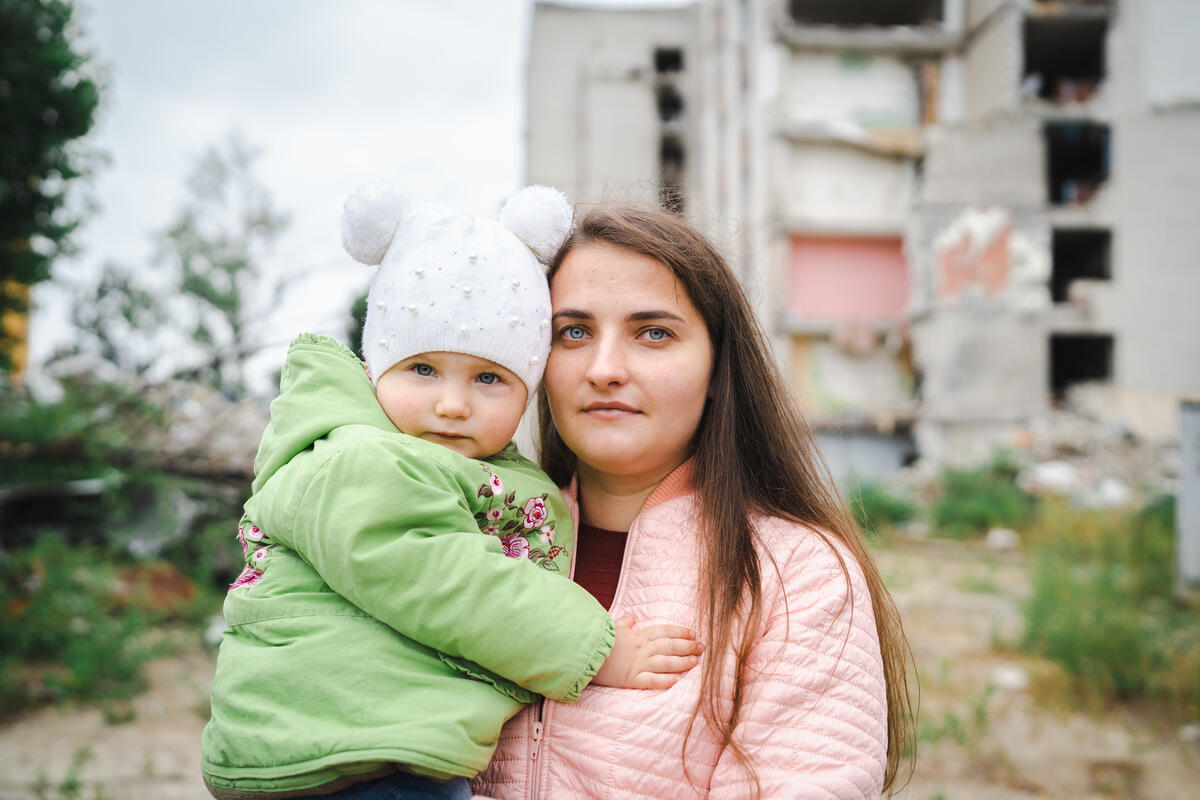 Mother holding baby