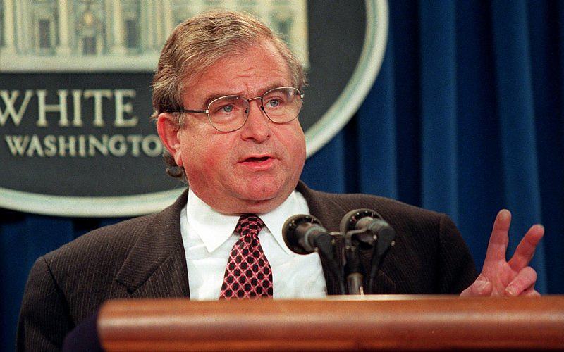 Former National Security Advisor and WFP USA Board member Samuel "Sandy" Berger speaks at a White House press conference.