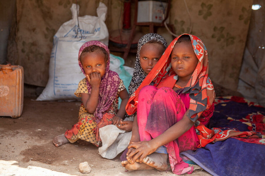 Famine affects children, like these internally displaced girls in Yemen
