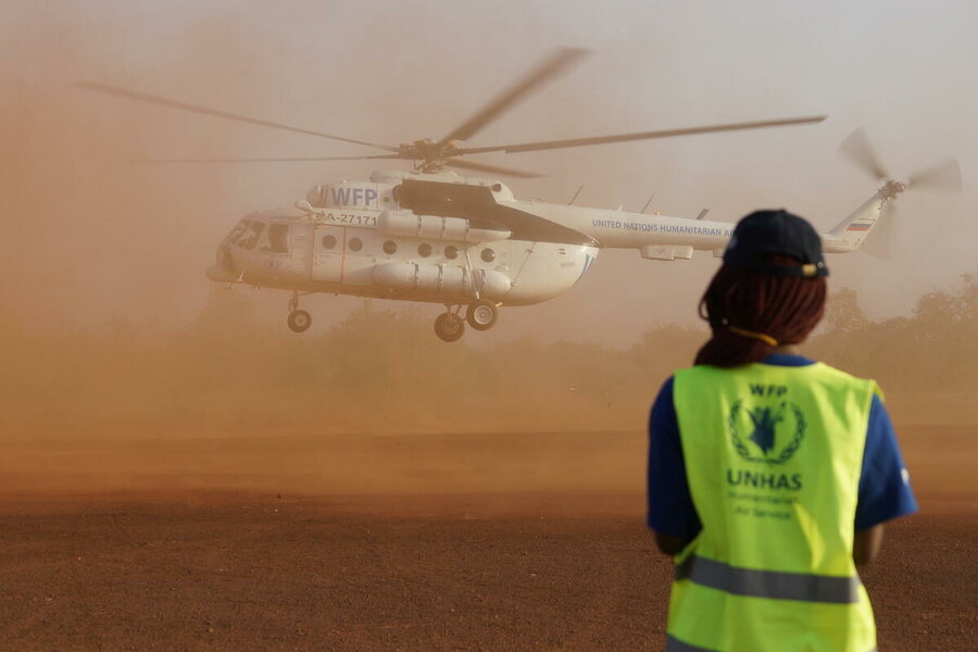 WFP helicopter taking off