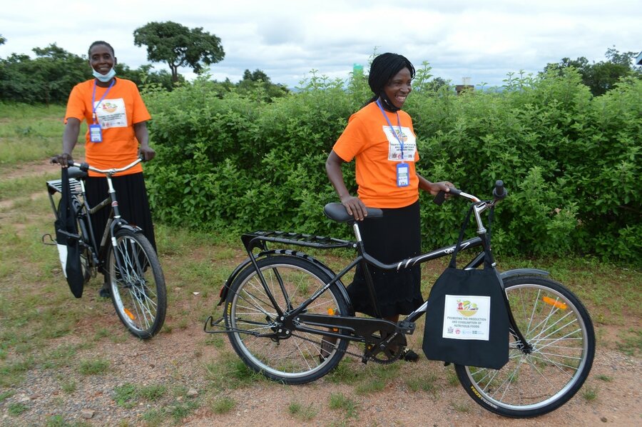 women with bikes