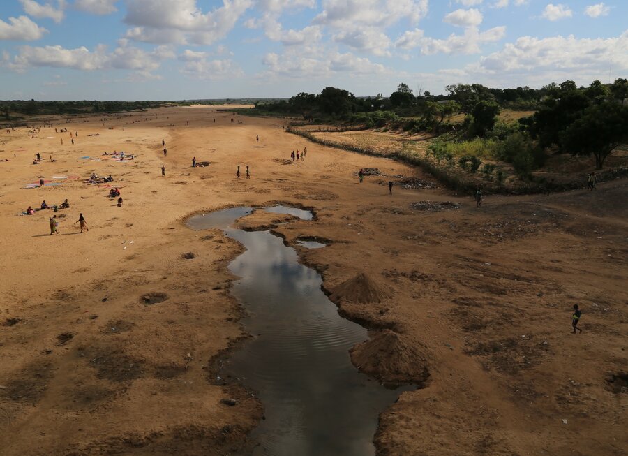 barren farmland and dusty river