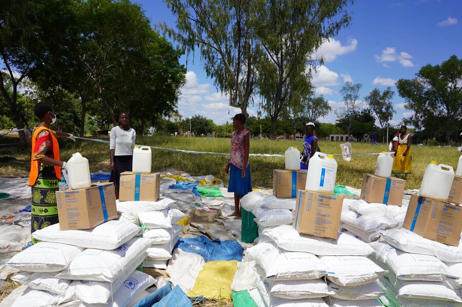 bags and boxes of food