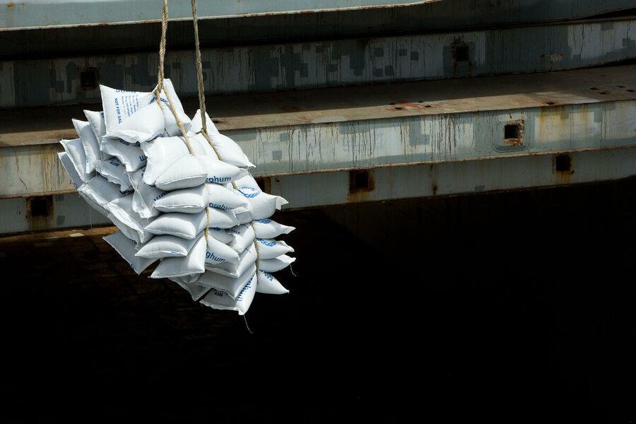 bags of WFP food in Kenya