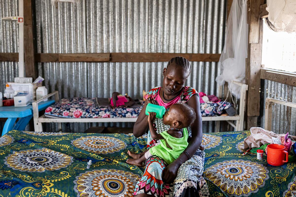 Mother and her child in South Sudan