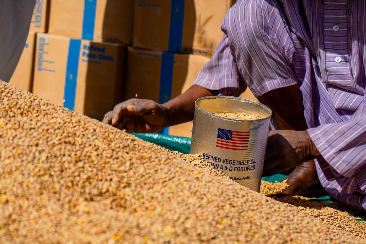 Bags of yellow split peas